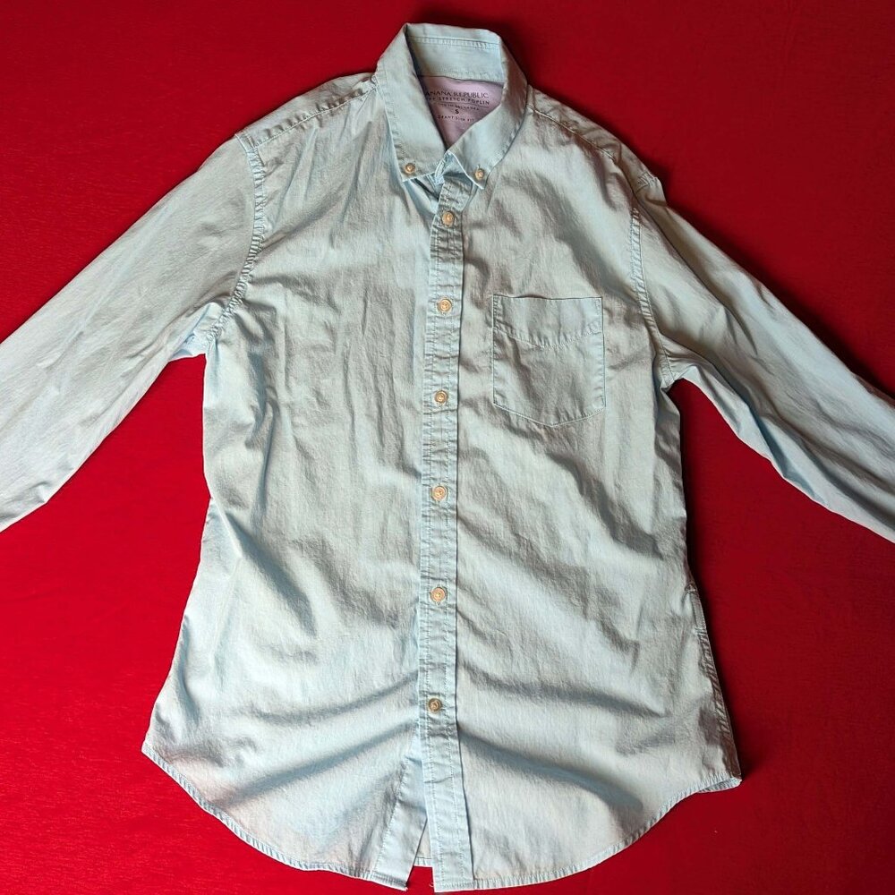 Banana Republic Luxe Stretch Poplin Shirt – Grant Slim Fit (Small)